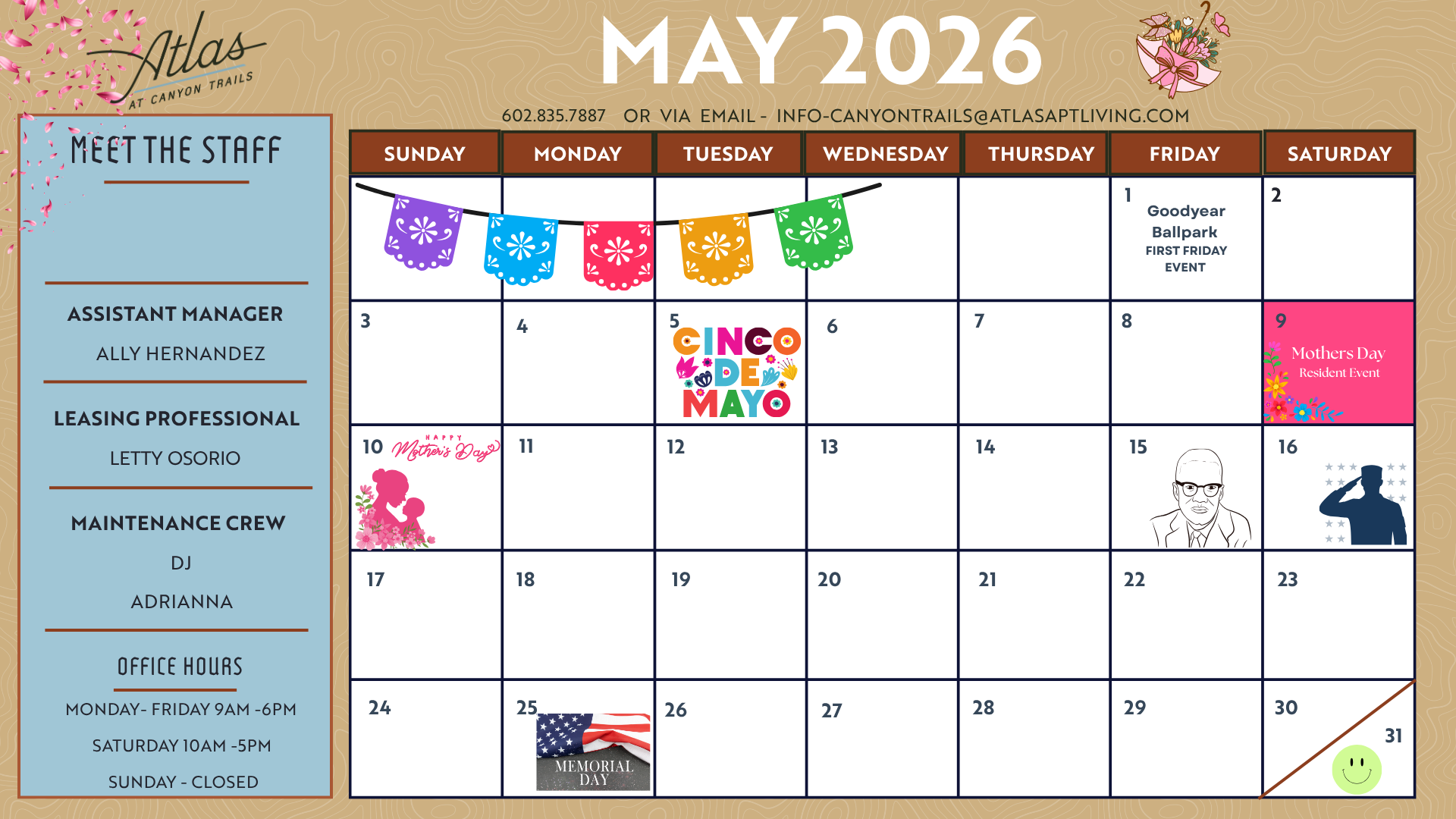 Atlas at Canyon Trails |May Event Calendar