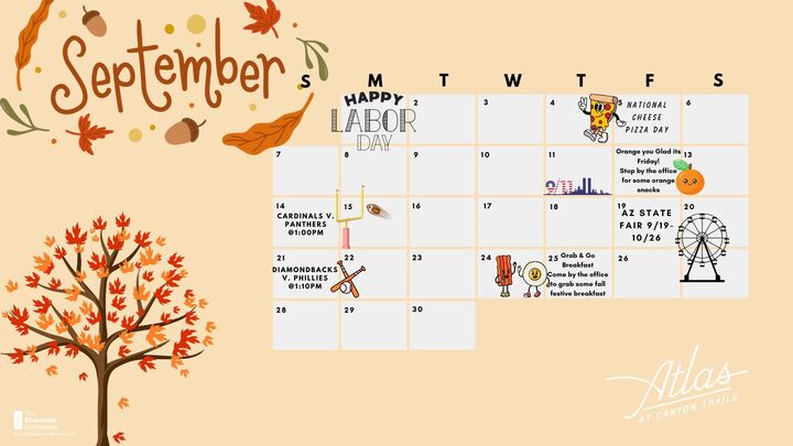 Atlas at Canyon Trails | September Event Calendar September Event Calendar